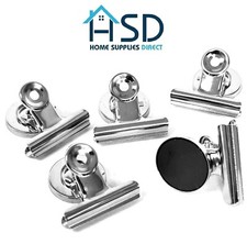 Magnetic Bulldog Clips Strong Chrome Note Holder for Fridge Office Home 40/50mm