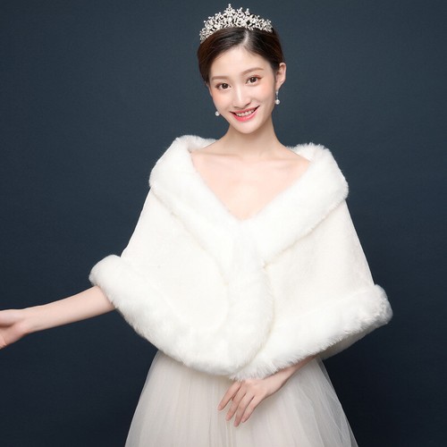 Ivory red white faux - faux, fur