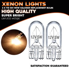 2 X T10 501 Xenon Bulbs Side