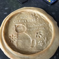 SALE Quality Rubber Latex Mould Plaque Cat Fairy Bird Garden  