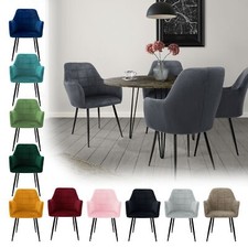 Set sedie da pranzo poltrone imbottite in velluto stile vintage diversi colori