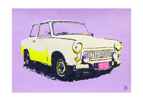 Trabant car signed print - car,