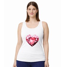 Pink Diamond Heart Womens Vest