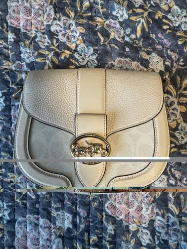 Coach white saddle leather - white,