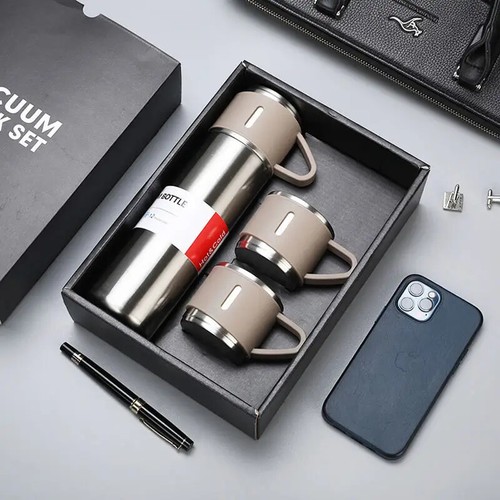 Flask gift set stainless steel - stainless,