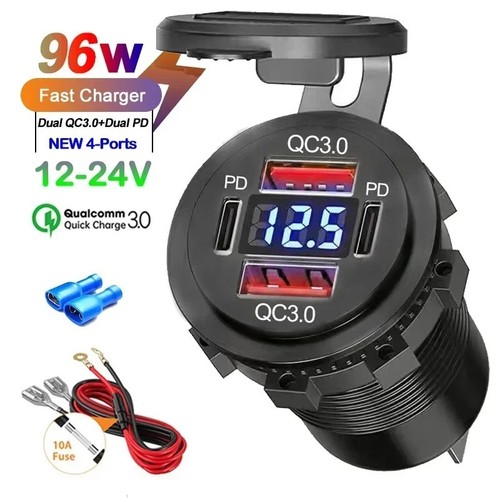 12v usb socket charger camper - usb,