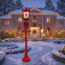 8 ft Musical Christmas Streetlight Xmas Lamp Post w/Snowy Effects