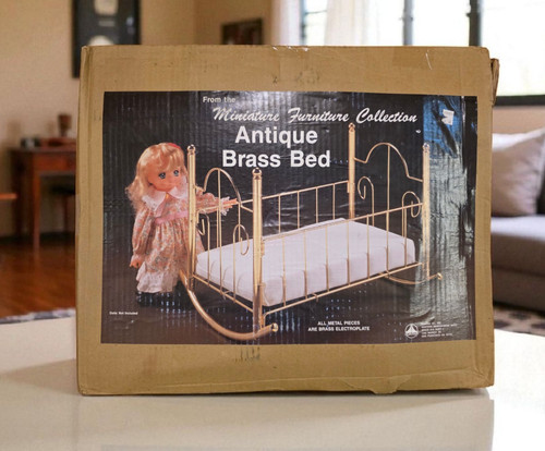 Antique brass bed for baby - brass,