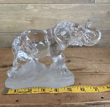 Elephant Wildlife Africa Animal Lead Crystal Statue Ornament on Frosted Base