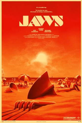 Jaws screen print poster - jaws,