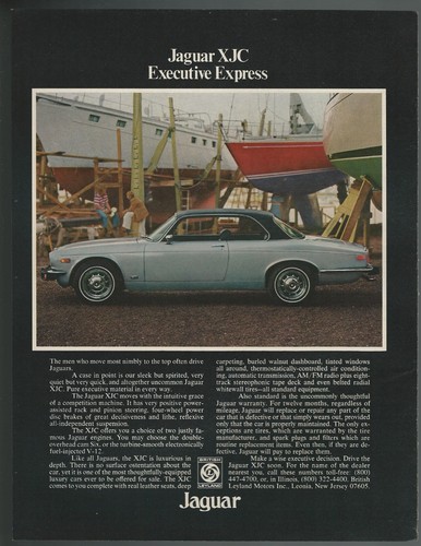 1976 jaguar xjc advertisement - jaguar,