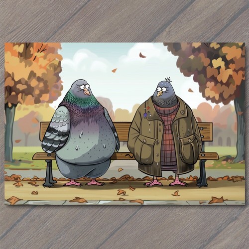 Postcard pigeon bird giant - postcard,