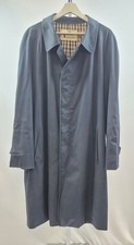 Aquascutum Trench Coat Blue Made In England Checked Lining Size  42R42R