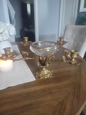 Vintage Large Brass Floral