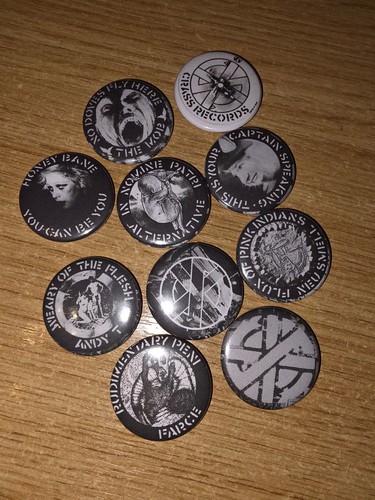 Crass records punk badges - crass,