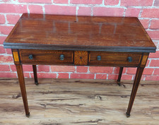 Antique Card Table Inlaid Fold