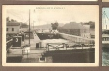 VINTAGE POSTCARD BARGE CANAL