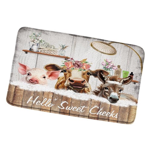 Farmhouse cow bath mat - cow,