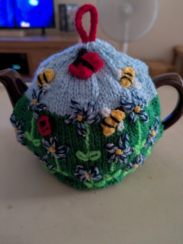 Hand knitted tea cosy - hand,