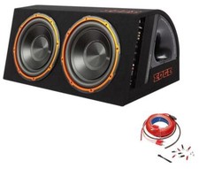 EDGE 12in 1800w MAX Twin Active Car Audio Bass Box Subwoofer Enclosure / Amp Kit