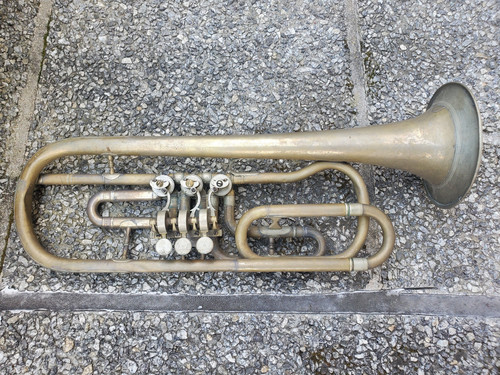 Old rotary trumpet probably - rotary, trumpet,