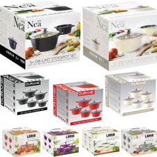 5PC Die Cast Non Stick Stockpot Cooking Pan Pot Set Cookware Induction Casserole