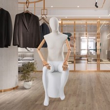 Beautiful Matt Painted Mannequin Cloth Covered Torso Wooden Arms