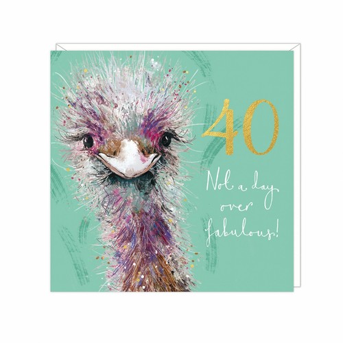 40th birthday card ostrich - birthday,