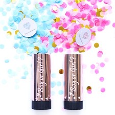 2x Confetti Popper Gender Reveal Party Baby Shower - Blue or Pink Confetti