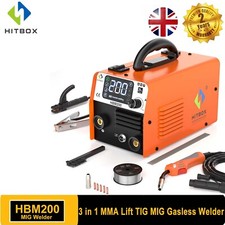 HITBOX 3IN1 200A MIG WELDER 220V DC GASLESS IGBT INVERTER TIG MIG MMA WELDER UK