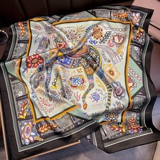 100% Silk Square Scarf Vintage