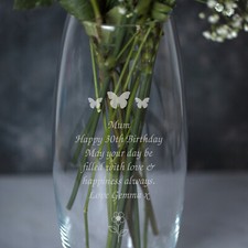 Engraved Glass Vase For 40th 50th 60th 65th Birthday Gifts Presents Ideas Her