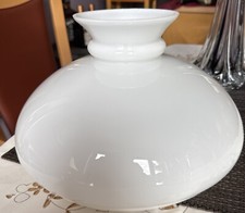 Antique Large Oil Lamp White Opaline Glass Shade 29.5cm Diameter x 18cm High