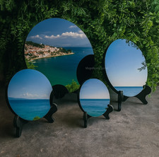 3.94" Black Obsidian Scrying Mirror Polished Protective Crystal Meditation Gift