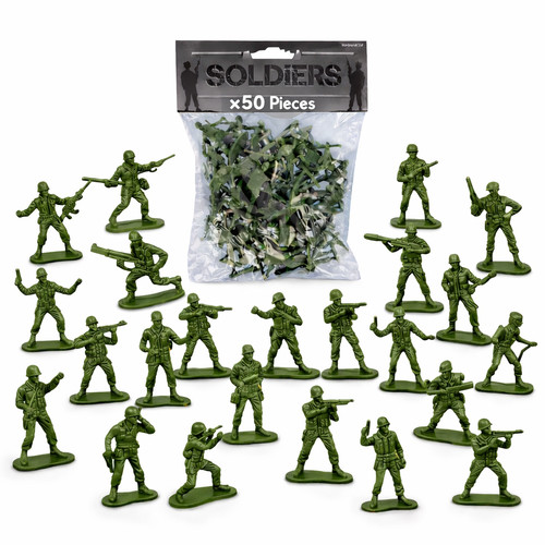 50x toy soldiers green plastic - soldiers,