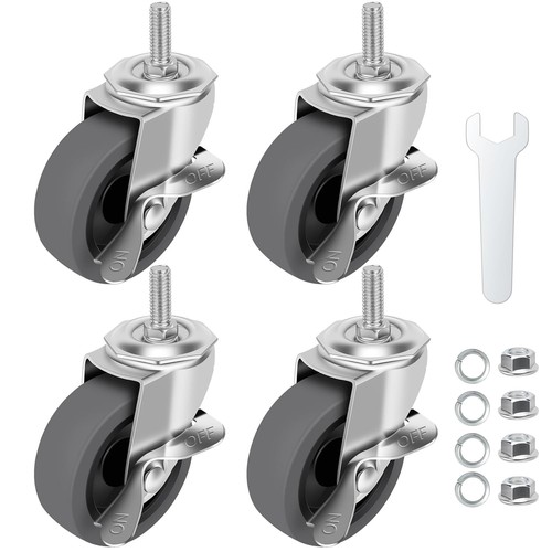 Inch caster wheels - inch, threaded