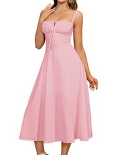 Midi Corset Dress Flowy Slit