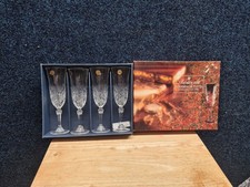 Four Lead Crystal Champagne Flutes