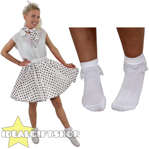 White polka dot - white, skirt