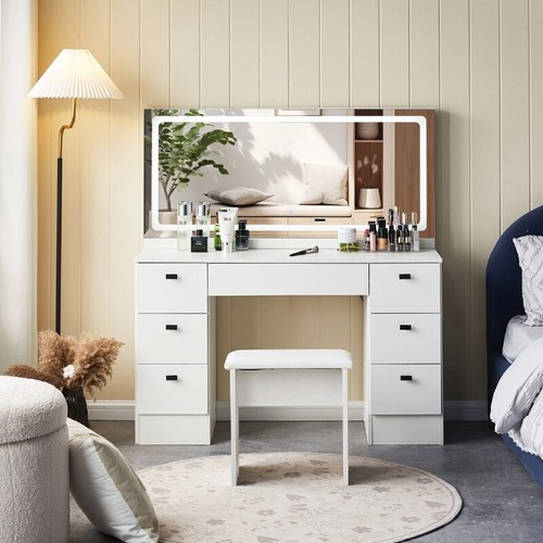 White dressing table with led - dressing,