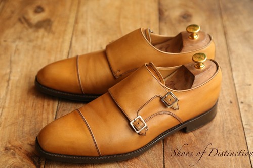 Barker tan leather silver monk - tan,