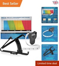 Accurate Black Body Fat Caliper & Tape Measure - Essential for Effective Dieting