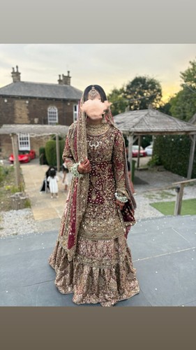 Maroon gold embroidered - maroon,