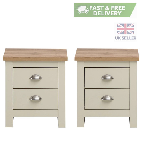 Cream bedside table cabinet - bedside,