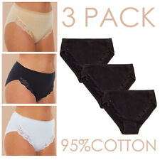 Ladies 3 Pack Lace High Leg