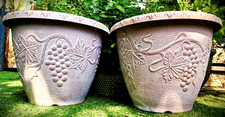 SET 2- XXL LARGE 46CM 35L GRAPE VINE TERRACOTTA COLOUR  Plant Pot Garden Planter
