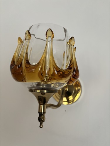 Murano glass amber - amber, drip