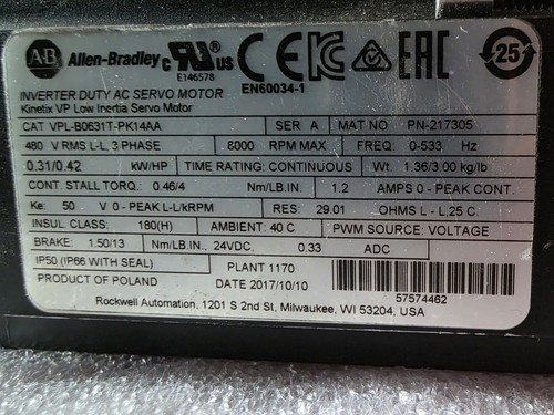 Allen bradley servo motor - servo,