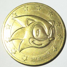 1990s SYDNEY SEGA WORLD SONIC THE HEDGEHOG ARCADE COIN TOKEN AMUSEMENT ORIGINAL