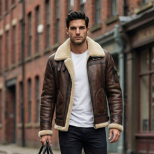 Mens Shearling Aviator Jacket